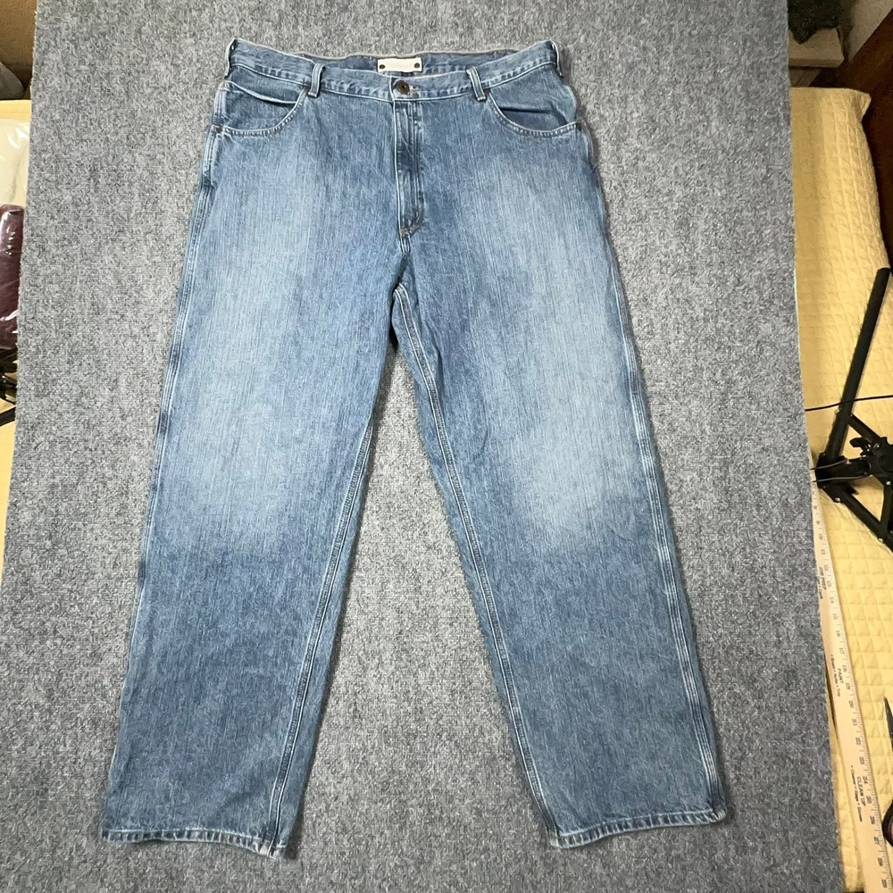 Carhartt B189 LVN Mens Loose Fit Work Dungaree Jeans Light Wash Blue 42x34